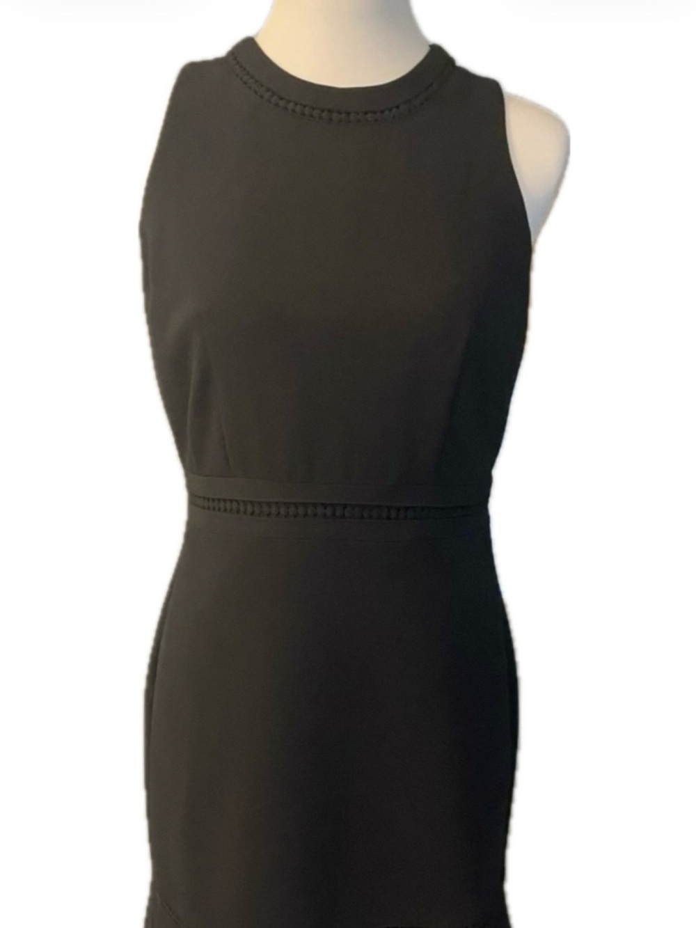 Classic Black Sleeveless Ruffle Hem Dress